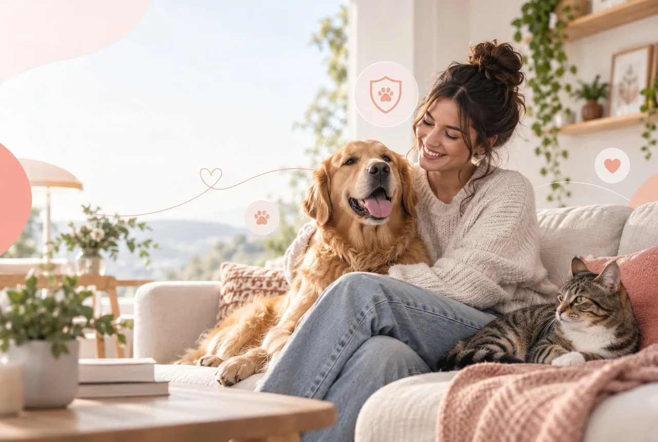 Pet owner comparing options for pet insurance that covers routine exams